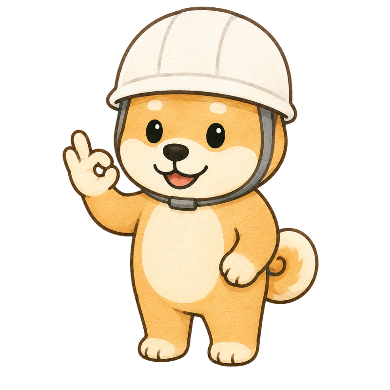 安心を案内するワンコキャラクター